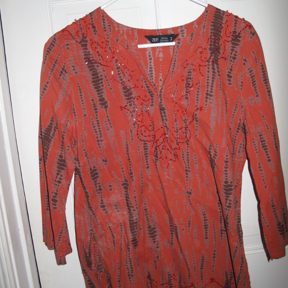 zero zero beaded sheer tunic island vibe med